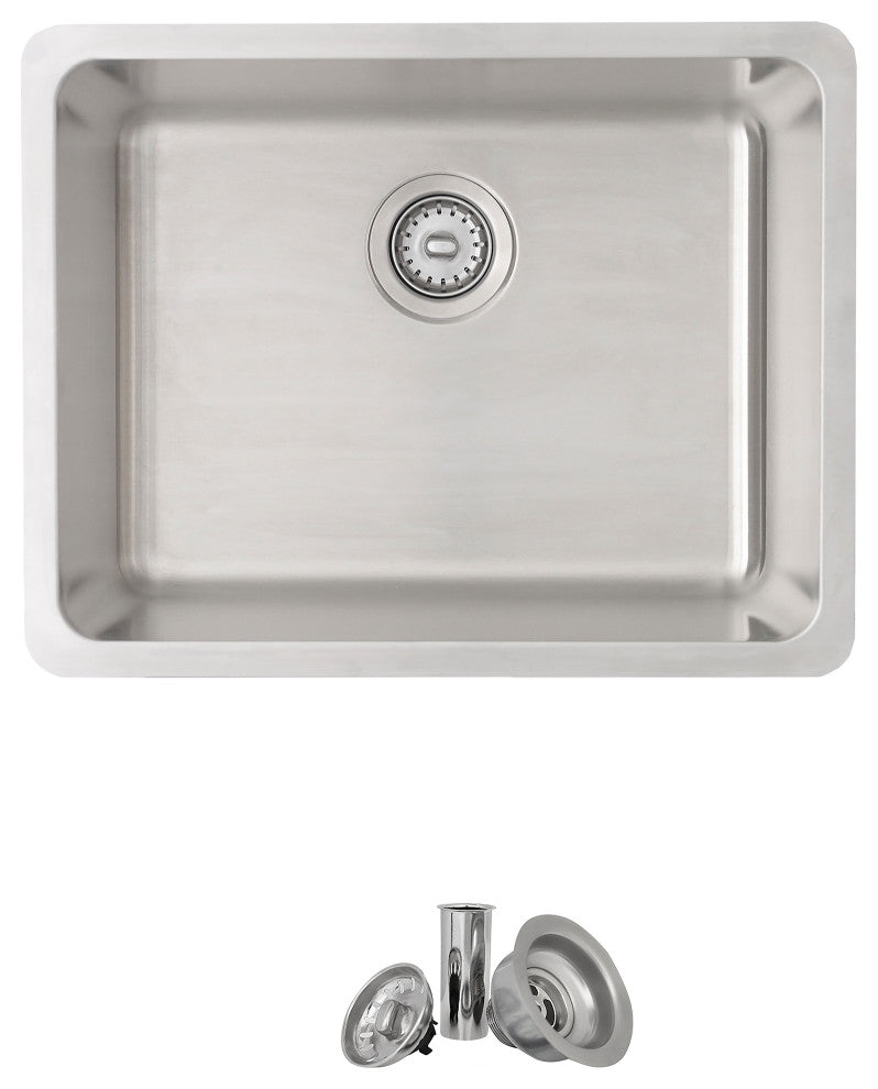 STYLISH 21 inch Single Bowl Undermount and Drop-in Stainless Steel Kitchen Sink
