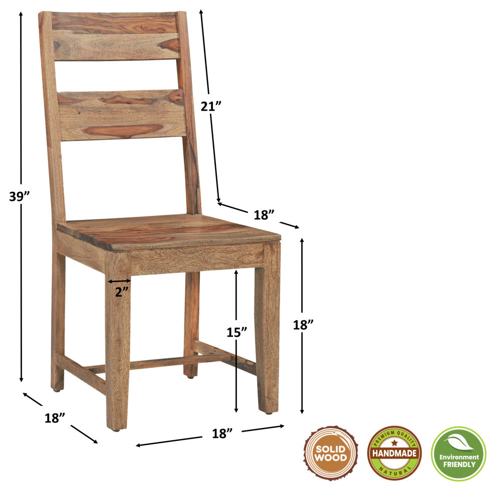 Damian 7-piece Live Edge Solid Wood Dining Set, Brown