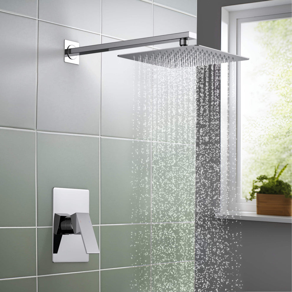 Cube Single Function Shower System, Rough, Valve, Chrome