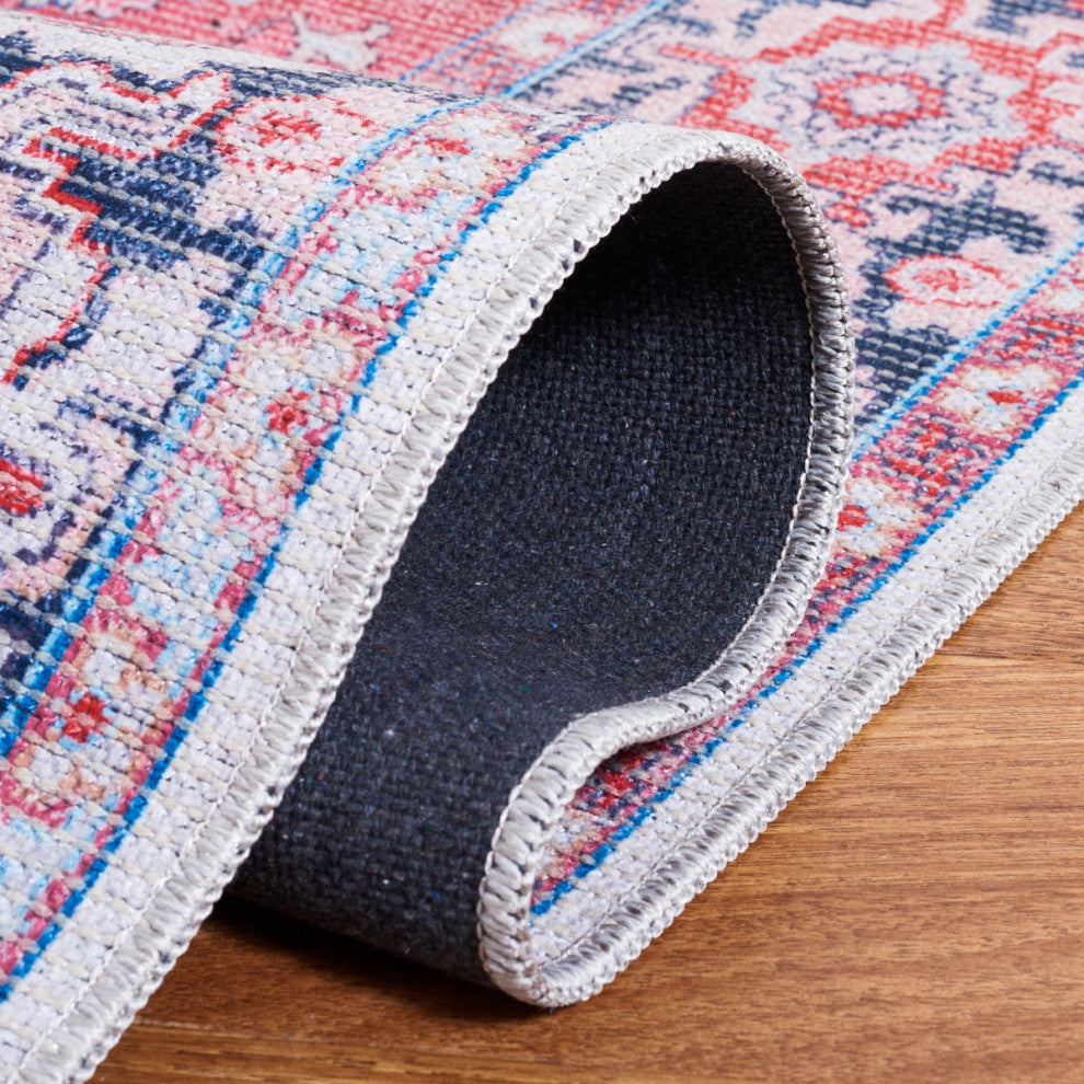 Safavieh Serapi SEP369 Rug Machine-Washable, Blue/Rust, 8'x10'