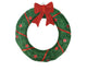 Lighted Outdoor Green Sisal Wreath With Bow, 46"