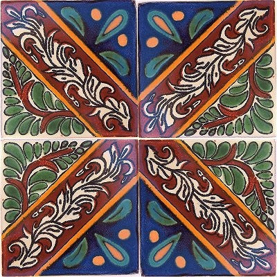 6x6 4 pcs Morelia Talavera Mexican Tile