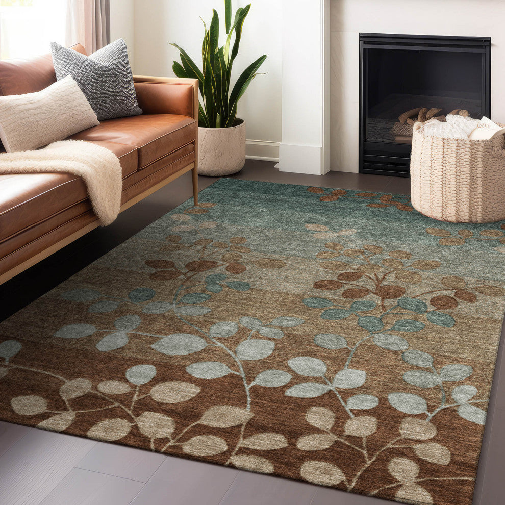 Machine Washable Indoor/Outdoor Chantille ACN1900 Mocha 3' x 5' Rug
