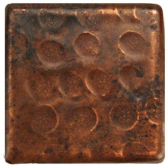 Hammered Copper Tile, 2"x2", Set of 8