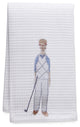 Waffle Weave Guest Towel,Hemmed Edge, Golf Man