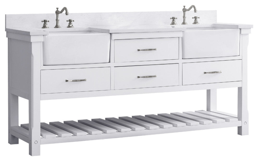 Wesley 72" Bathroom Vanity, White