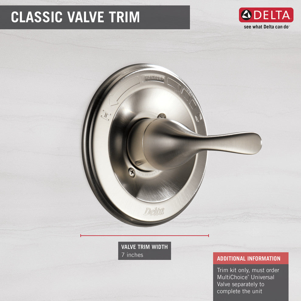 Delta Classic Monitor 13 Series Valve Only Trim, Stainless, T13020-SS