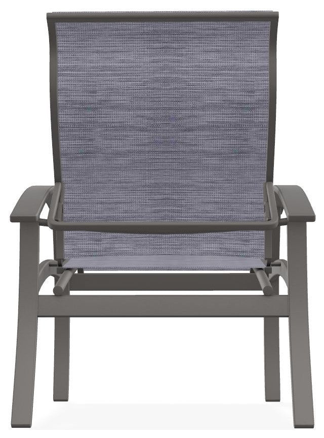 Belle Isle Sling Adjustable Outdoor Dining Chair, Brooks/Warm Gray