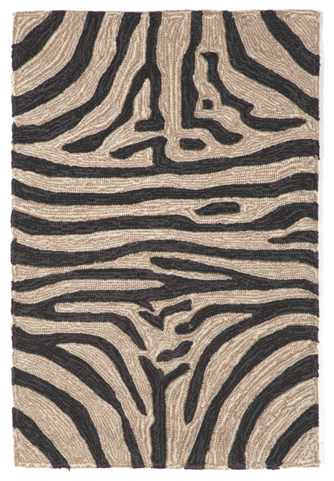 Ravella Zebra Indoor/Outdoor Rug, Black, 2'x3'