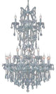 Elegant Maria Theresa Dining Room Light, Chrome Finish With Royal Cut Crystal