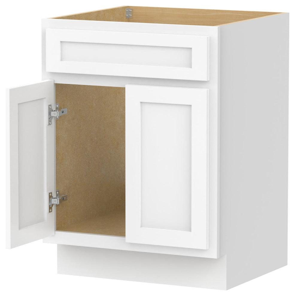 Vanity Art Vanity Base Cabinet, No Top, 24", White