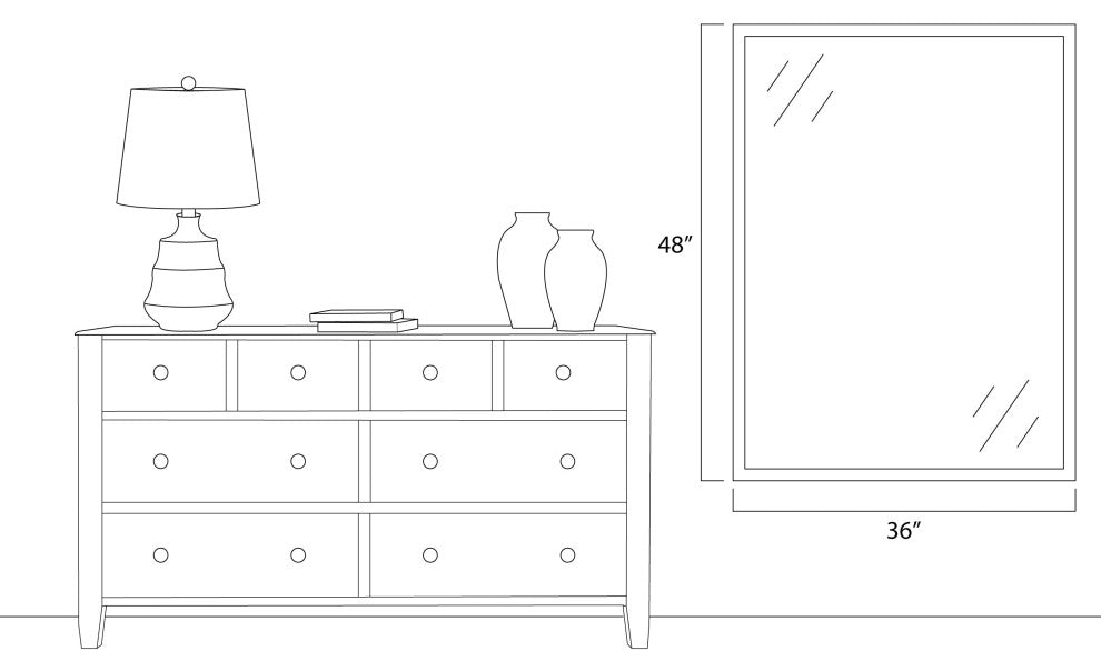 Crenshaw Framed Wall Mirror, Silver, 36" X 48"