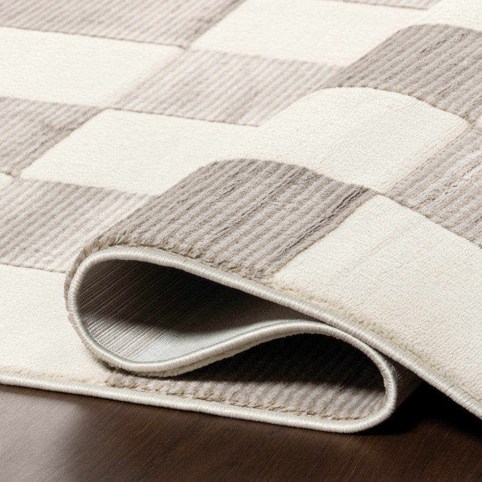 Nuloom Zhuri Checkered Washable Rug, Cream 3' x 5'