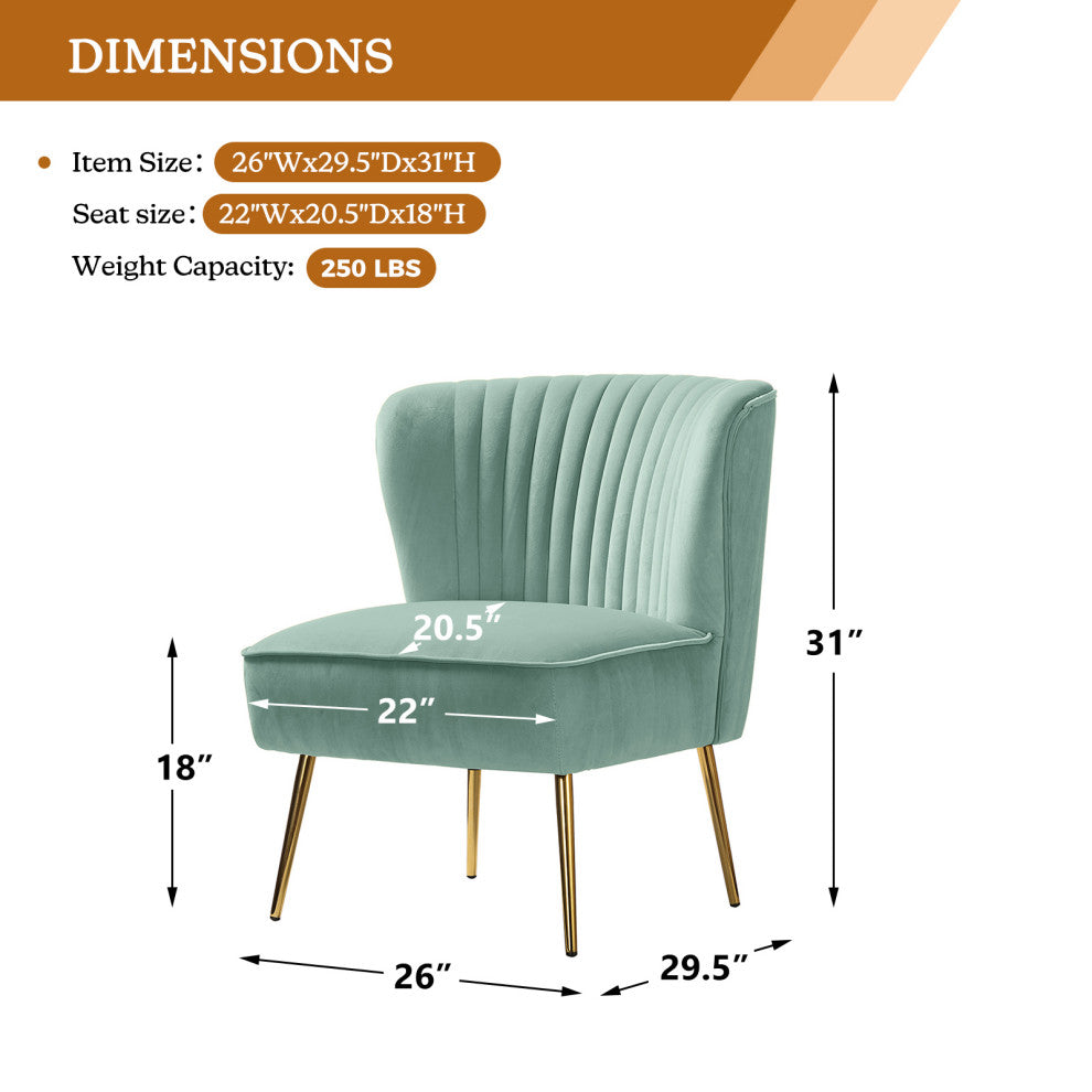 Velvet Accent Dining Chair, Sage