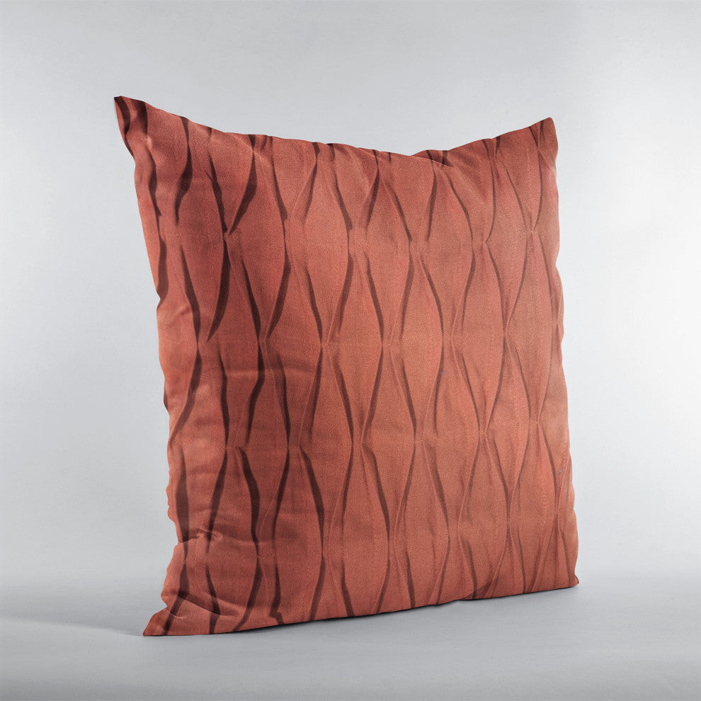 Plutus Red Tucked Solid Color Luxury Throw Pillow, 26"x26"