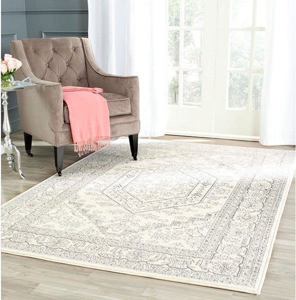 Safavieh Adirondack Adr108B Rug, Ivory/Silver, 2'6" X 12'0"