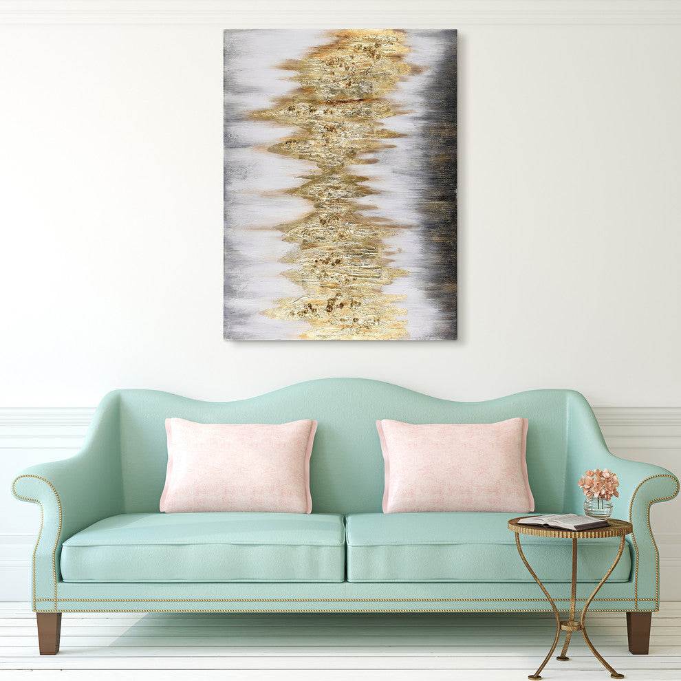 Gold Abstract Textured Metallic Hand Painted Wall Art by Martin Edwards