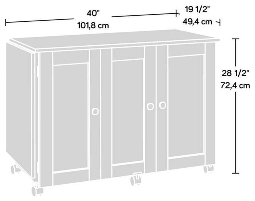Sauder Engineered Wood Sewing Craft Cart in Vintage Oak Finish