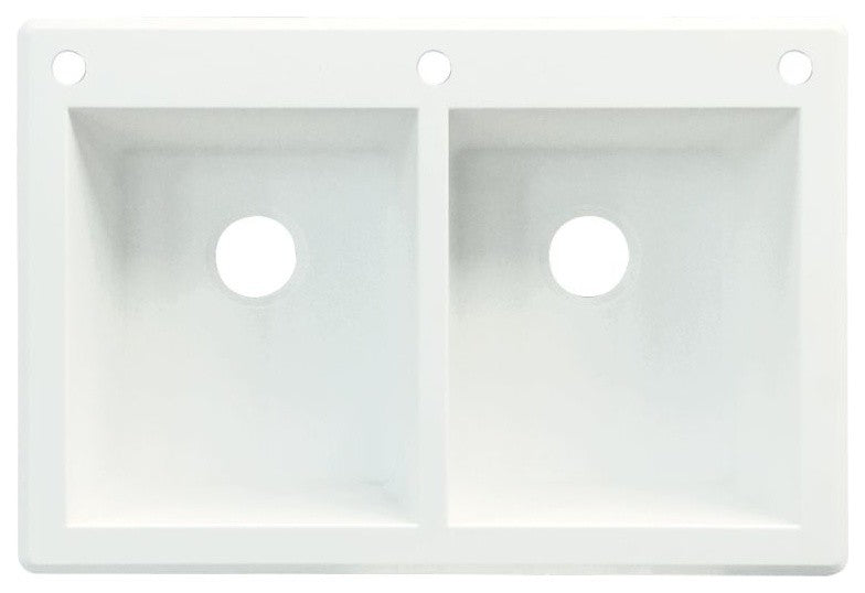 33.0625-in x 22.0625-in Drop-in Radius Granite Kitchen Sink