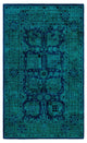 Overdyed One-of-a-Kind Hand-Knotted Area Rug Green, 3' 1" x 5' 2"