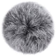 Alberta 16" Mongolian Sheepskin Genuine Fur Round Ottoman, Dimensional Gray