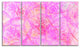 Rose Fractal Dramatic Clouds, Abstract Canvas Art Print, 48"x28", 4 Panels