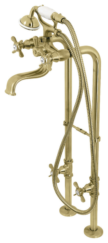 CCK246K7 Freestanding Tub Faucet Package With Supply Line, Brushed Brass