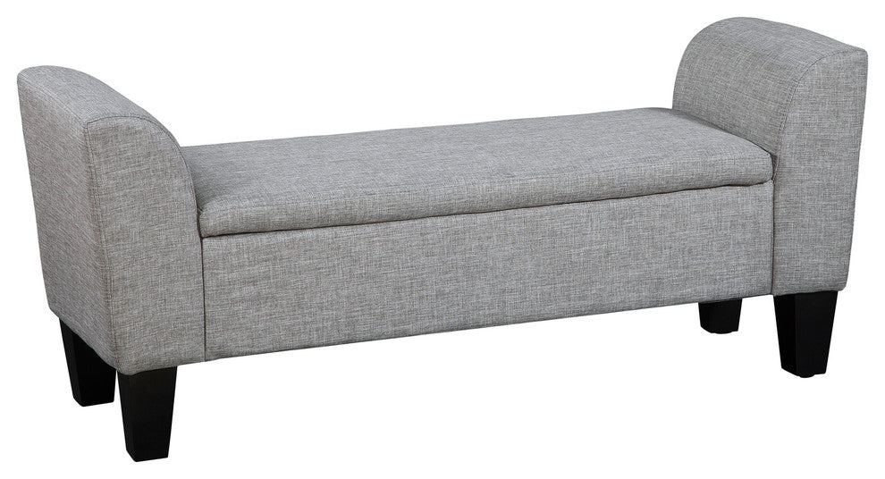 Claire Upholstered Flip Top Storage Bench by Grafton Home, Oscar Sterling Light Grey