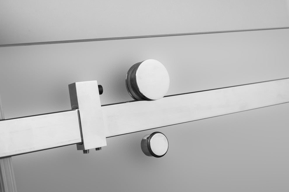 Moselle 56-60"x60" Completely Frameless Sliding Tub Door, Frosted, Chrome