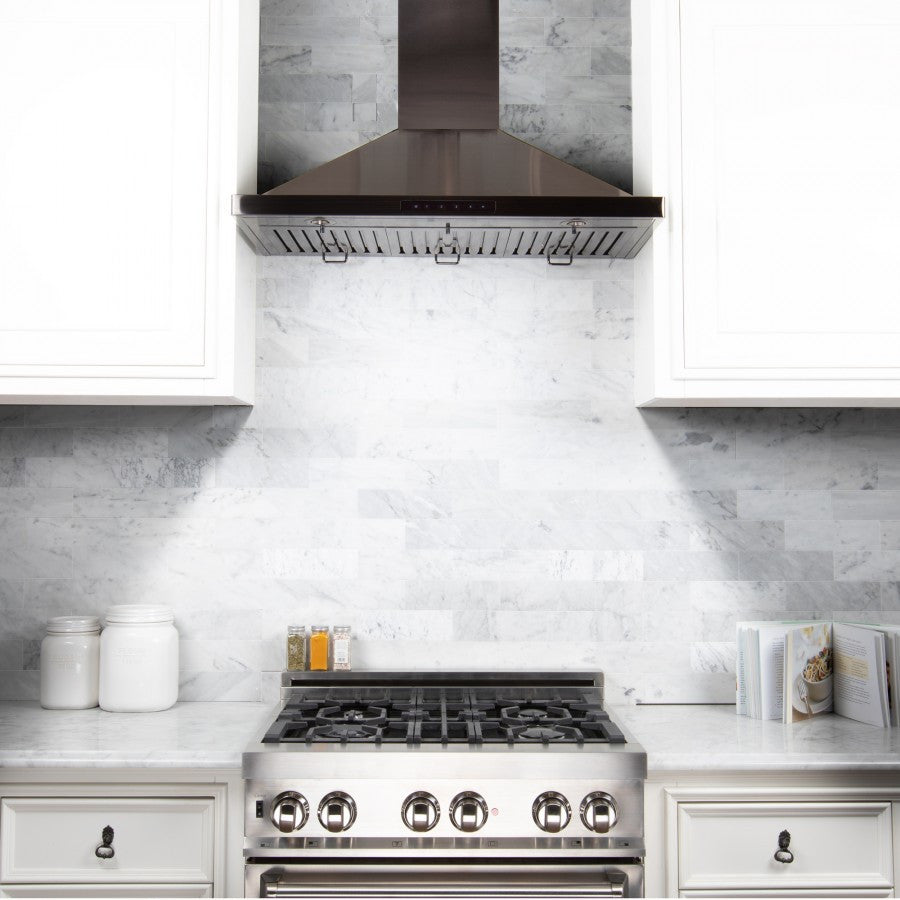 ZLINE 42" Convertible Vent Wall Range Hood in Black Stainless Steel