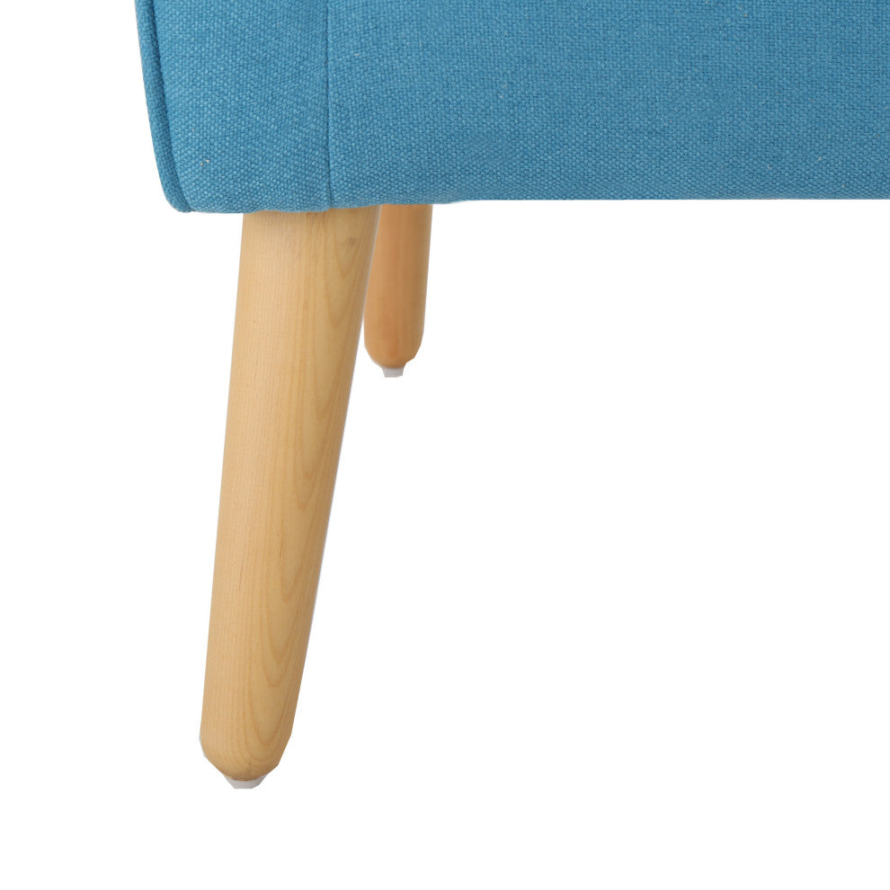 GDF Studio Fontinella Mid-Century Modern Fabric Tufted Arm Chair, Teal, Set of 2