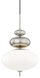 Elsie 1-Light Pendant Polished Nickel Finish Opal Glossy Glass