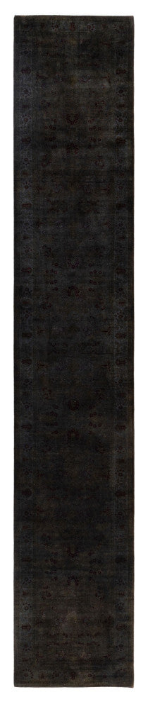 Overdyed One-of-a-Kind Hand-Knotted Area Rug Gray, 3' 3" x 18' 4"
