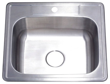 Gourmetier Self-Rimming Single Bowl Kitchen Sink, Brushed