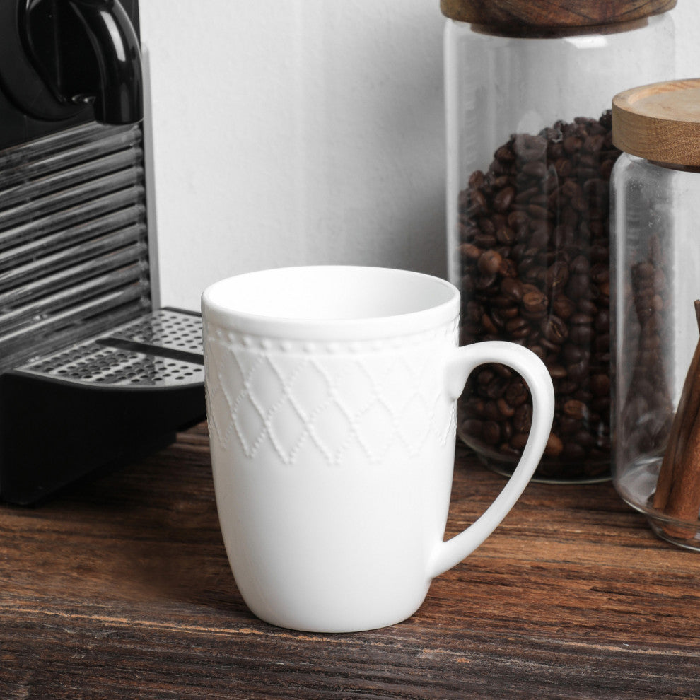 Stone Lain Alexandria Bone China 16 Piece Dinnerware Set, White