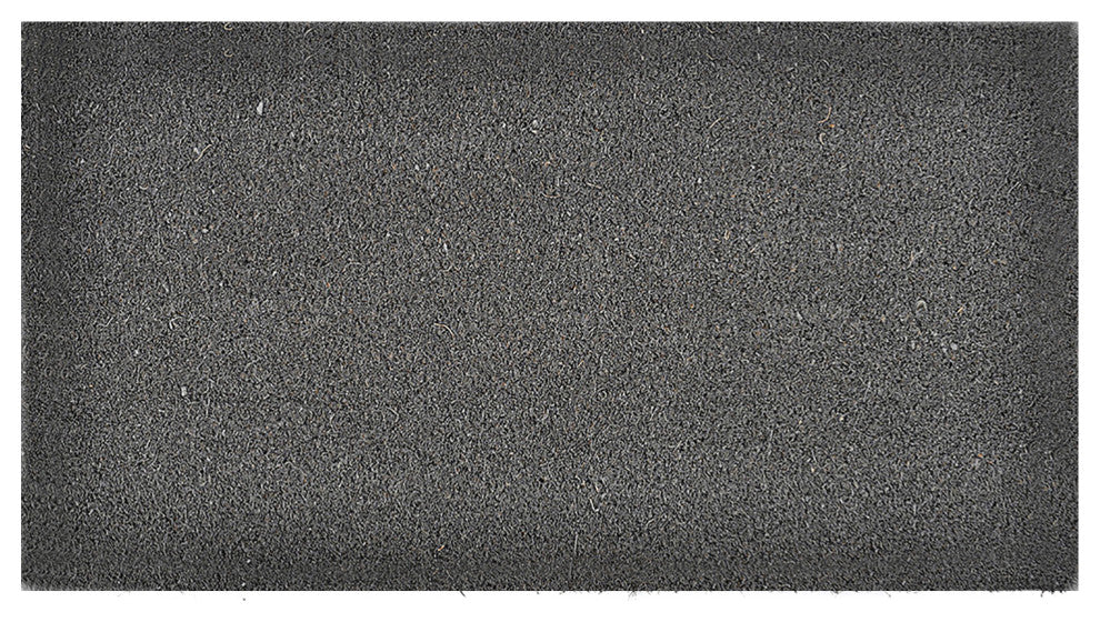 Sheltered Front Door Mat Coir Coco Fibers Rug 24x13, Gray