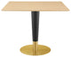 Zinque 36" Square Dining Table, Gold Natural