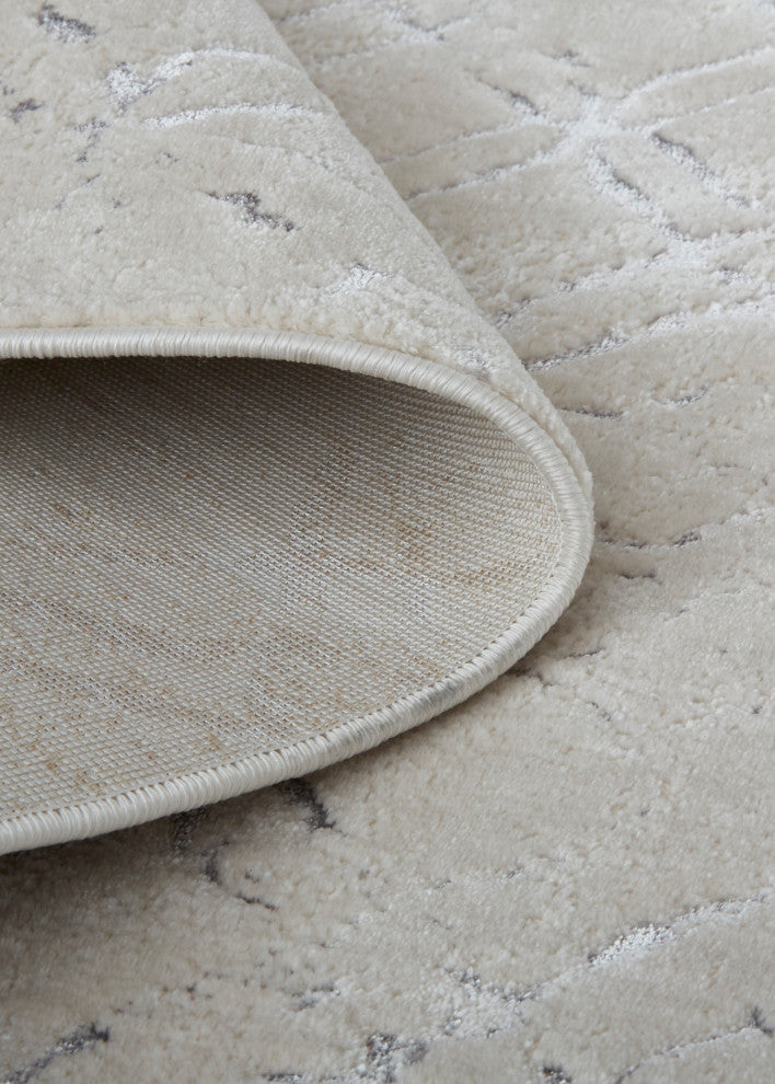 Orin R3047 Modern/Industrial/Luxury & Glam Area Rug, Beige/Silver, 12'x18'
