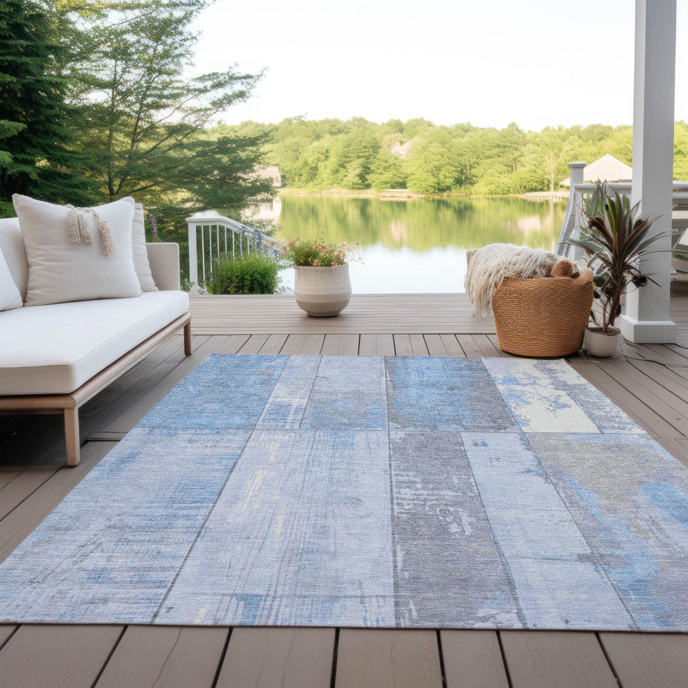Machine Washable Indoor/Outdoor Chantille ACN1877 Sky 10' x 14' Rug