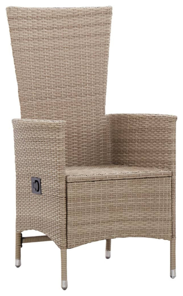 Vidaxl Outdoor Chairs, Set of 2, With Cushions Poly Rattan Beige
