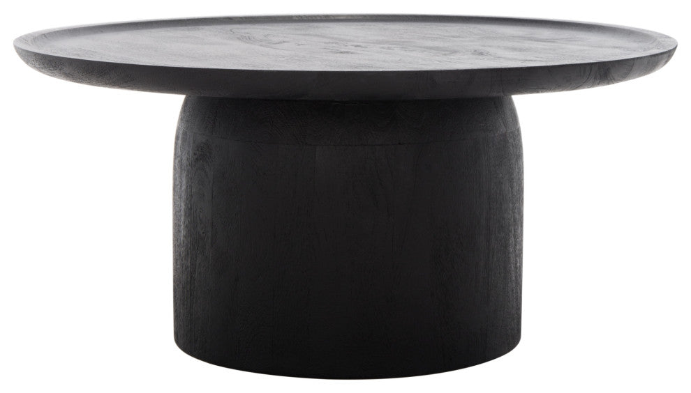 Safavieh Couture Hope Round Wood Coffee Table, Black