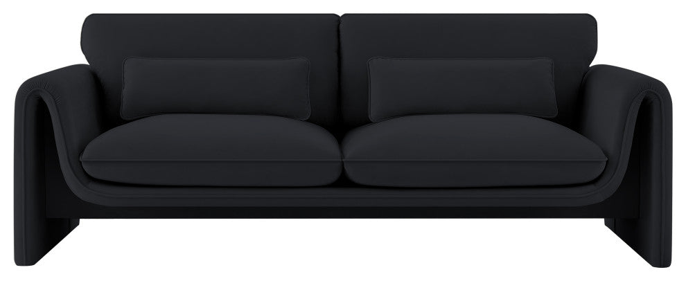 Sloan Black Velvet Fabric Sofa