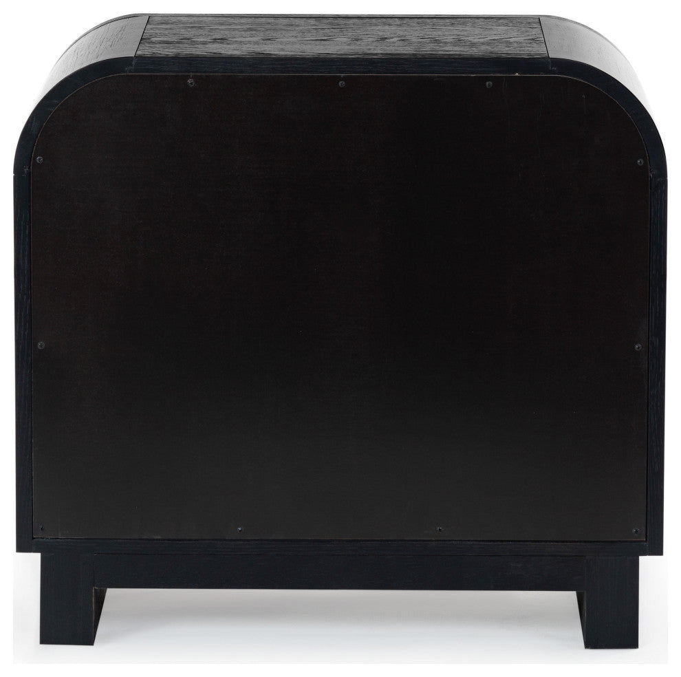 Safavieh Couture Dinah 2 Drawer Wood Nightstand, Black