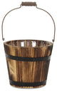 Felicity Rustic Round Wood 6.75 Inch Bucket Planter