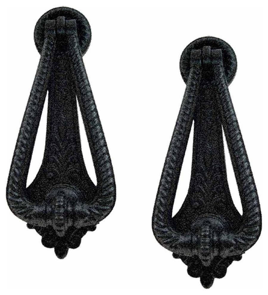 2 Piece Black Front Door Knocker Georgian Cast Iron Renovators Supply