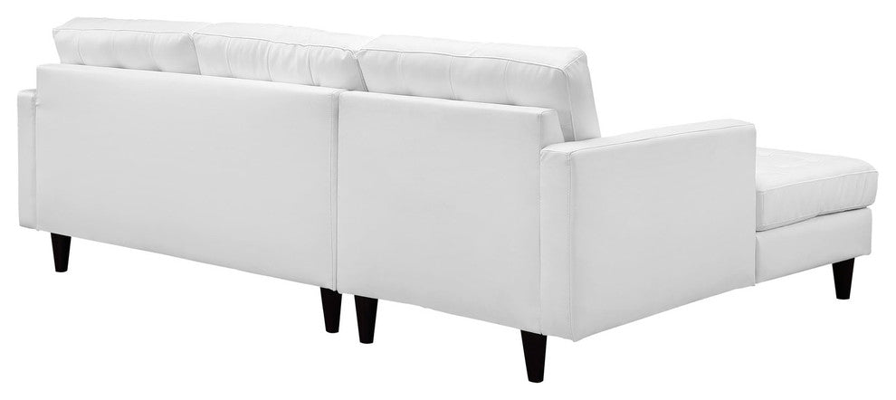 Modern Contemporary Sectional Sofa Set, White Leather