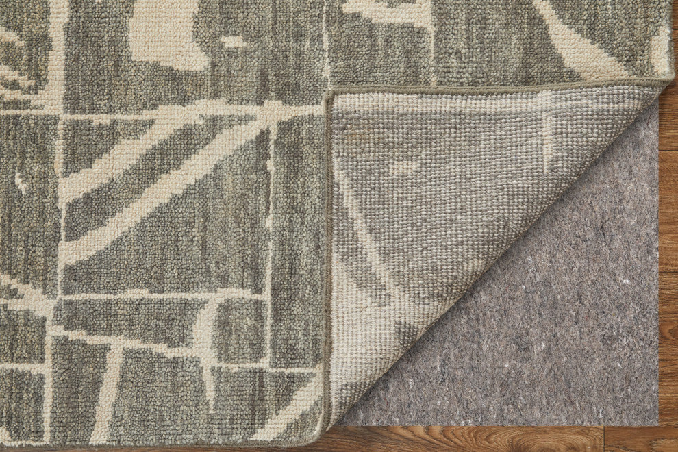 Sutton T6003 Transitional/Industrial/Casual Area Rug, Taupe/Ivory, 5'6"x8'6"