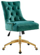 Regent Tufted Performance Velvet Office Chair Gold Teal -4571