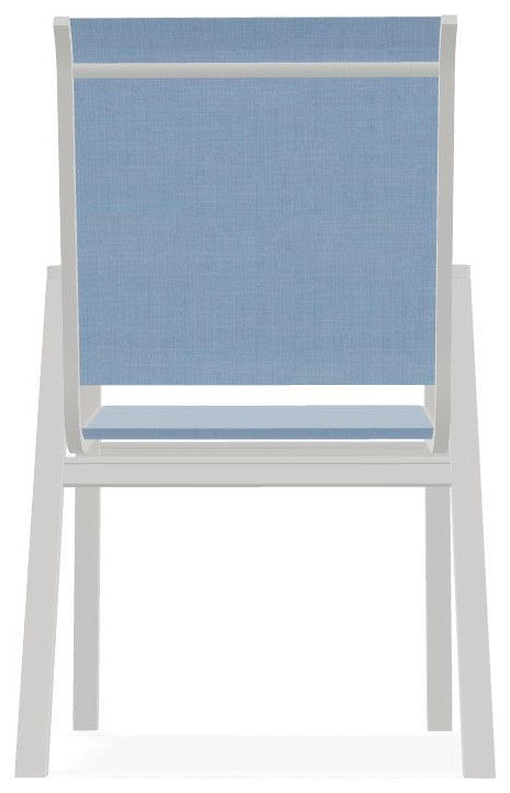 Bazza Sling Stackable Outdoor Dining Chair, Sky/Snow
