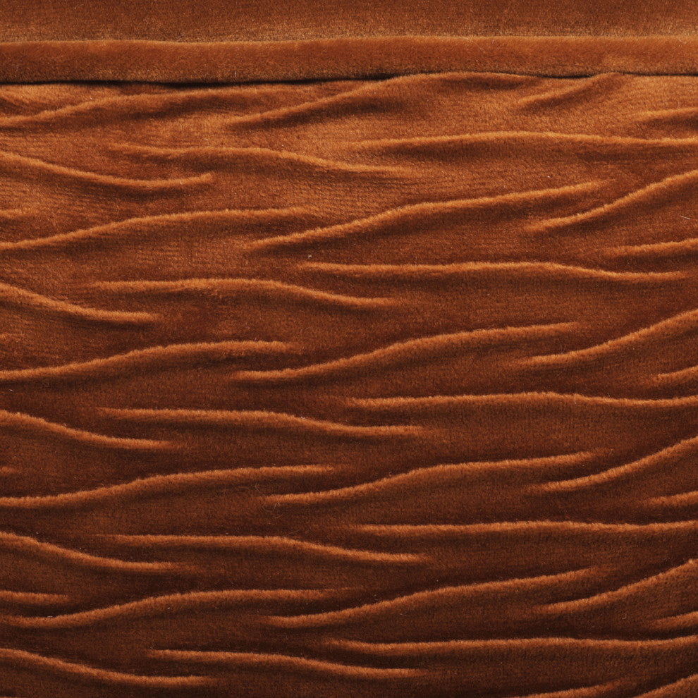 London Ruched Barrel Accent Chair, Burnt Orange Velvet